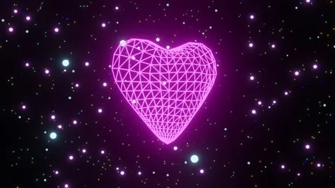 3d render heart rotating in galaxy Stock Footage 168301949