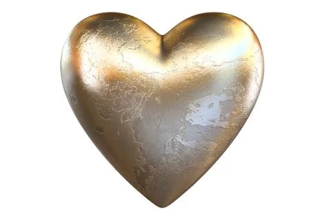 3D render of Heart Shape with Wings isolated on white background. Stock Illustration