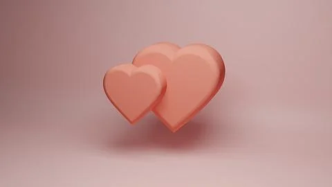 3d render of heart shaped on pink background to illustrate love, wedding, v.. Stock Illustration