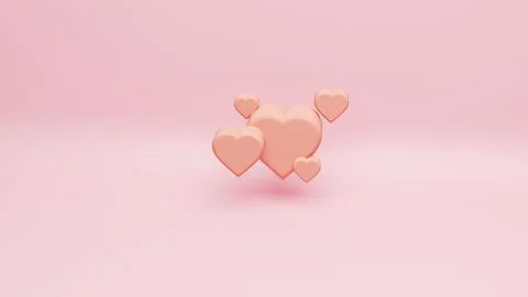 3d render of heart shaped on pink background to illustrate love, wedding, v.. Stock Illustration