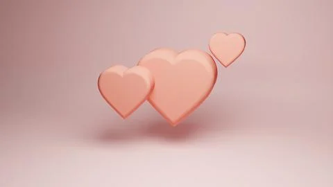 3d render of heart shaped on pink background to illustrate love, wedding, v.. Stock Illustration