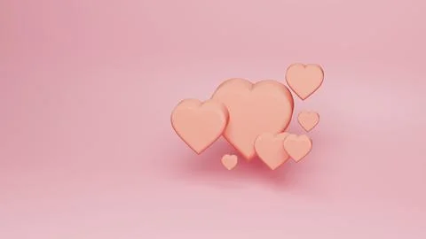 3d render of heart shaped on pink background to illustrate love, wedding, v.. Stock Illustration