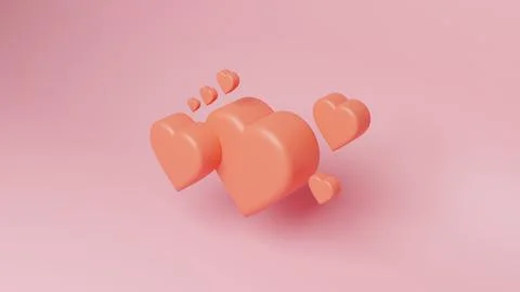 3d render of heart shaped on pink background to illustrate love, wedding, v.. Stock Illustration