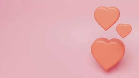 3d render of heart shaped on pink background to illustrate love, wedding, v.. Stock Illustration