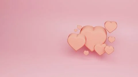 3d render of heart shaped on pink background to illustrate love, wedding, v.. Stock Illustration