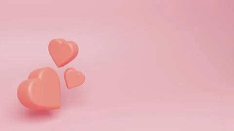 3d render of heart shaped on pink background to illustrate love, wedding, v.. Stock Illustration