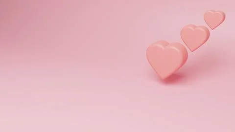 3d render of heart shaped on pink background to illustrate love, wedding, v.. Stock Illustration