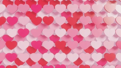 3D render heart shapes on a white background. 3d render seamless loop animation Stock Footage 169510425
