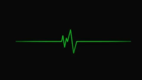 3D render of a heartbeat frequency on a cardiograph recording a pulse. Green Ekg Stock Illustration