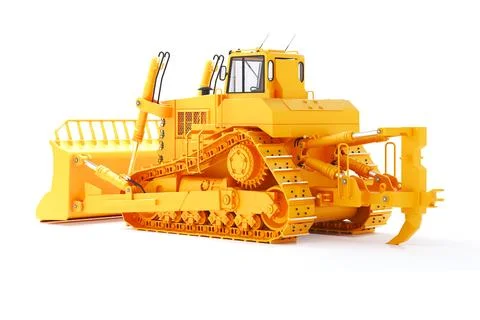3d render heavy duty construction bulldozer vehicle tractor Illustrazione stock