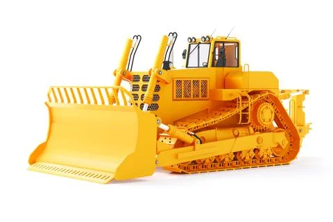 3d render heavy duty construction bulldozer vehicle tractor Stock Illustration