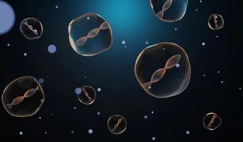 3d render Helix complementary strand of DNA of RNA. Sequences genetic code .. Illustration