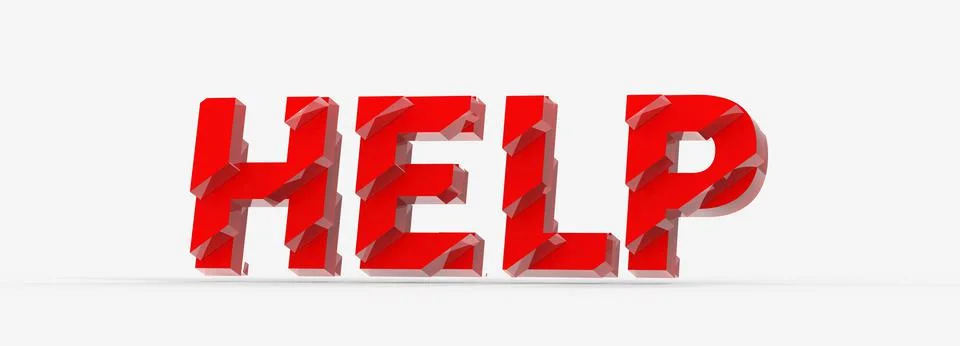 3D render of a Help sign for support service on a white background Stock Illustration