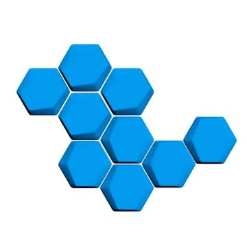 3d render of hexagones on white background 스톡 일러스트