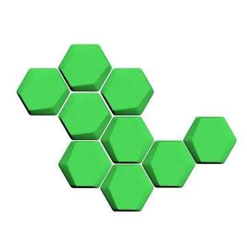 3d render of hexagones on white background 스톡 일러스트