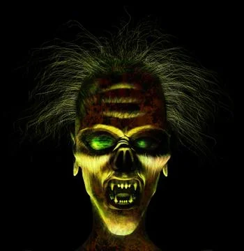 3D render of a hideous face. Stock Illustration