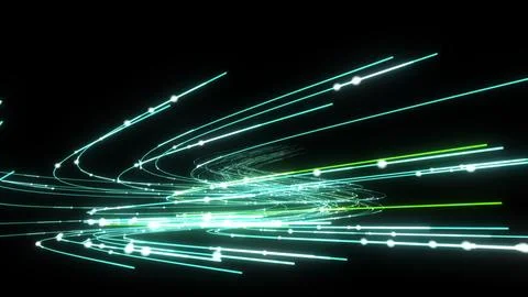 3D Render A high-resolution 3D render showcasing swirling luminous light tr.. Stock Illustration