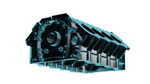 3D render of high tech car engine part Stock Illustration
