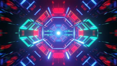 3d render high tech tunnel, sci-fi corridor. Stock Footage 208704686