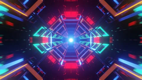 3d render high tech tunnel, sci-fi corridor. Stock Footage 214059365