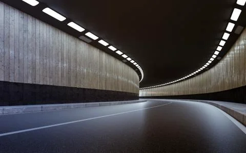 3d render of highway  road tunnel Stock Illustration
