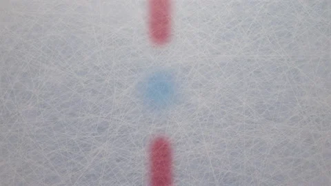 3d render Hockey Puck Drop animated puck drops from above and hits ice with two Stock Footage 148329065