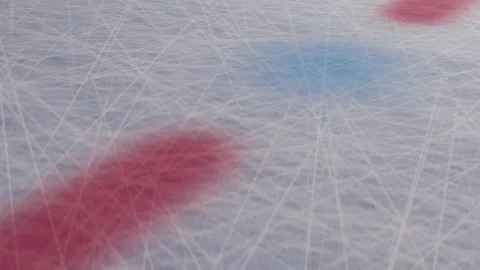 3d render Hockey Puck Drop animated puck drops from above and hits ice with two Stock Footage 148329634