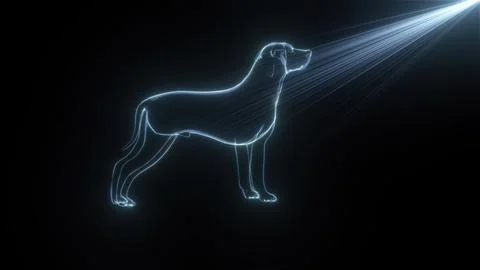 3d render Hologram dog Stock Illustration
