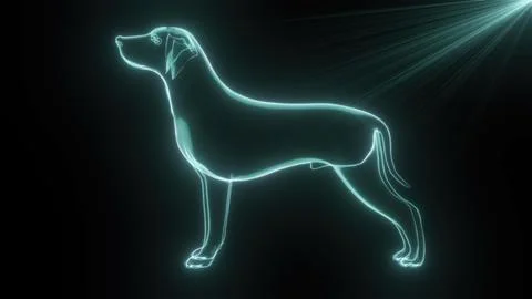 3d render Hologram dog Stock Illustration