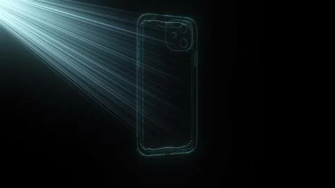 3d render Hologram smartphone Stockillustratie