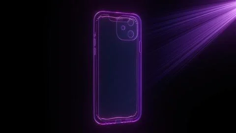 3d render Hologram smartphone Stock Illustration