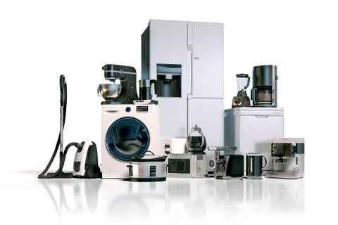 3d render of home appliances collection set Stock Illustration