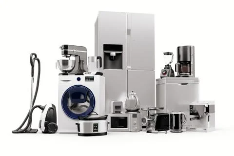 3d render of home appliances collection set Stock Illustration