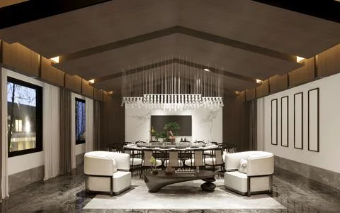 3d Render of Home Dining Room Illustrazione stock