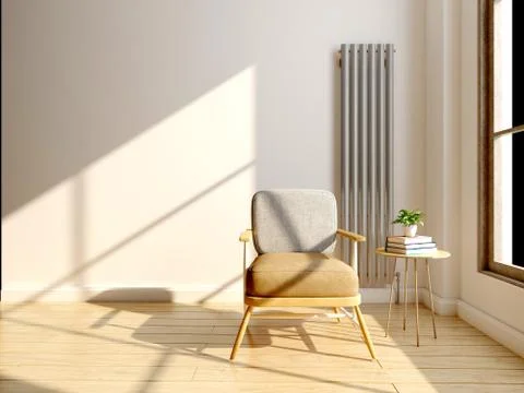 3d render of home interior corner decor Illustrazione stock