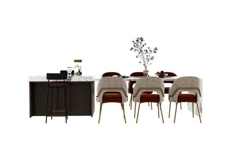 3d Render of Home Kitchen Counter top Stock Photos