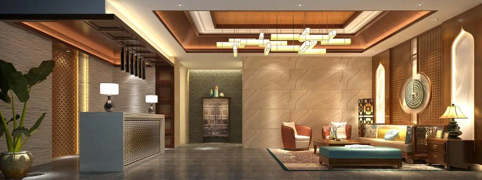 3d render home kitchen 스톡 일러스트