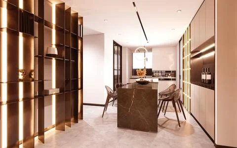 3d Render of Home Kitchen Illustrazione stock