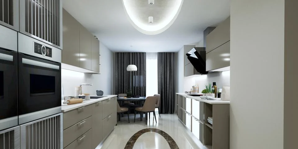 3d Render of Home Kitchen Illustrazione stock
