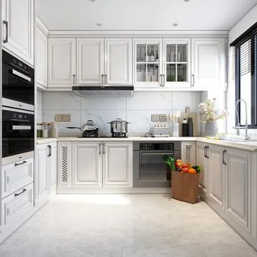 3d Render of Home Kitchen 스톡 일러스트