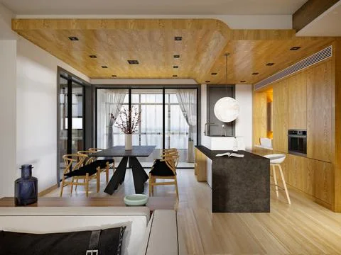 3d Render of Home Kitchen Illustrazione stock