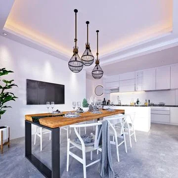 3d Render of Home Kitchen Stock Illustration