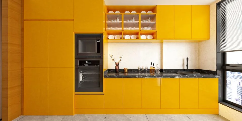 3d Render of Home Kitchen 스톡 일러스트