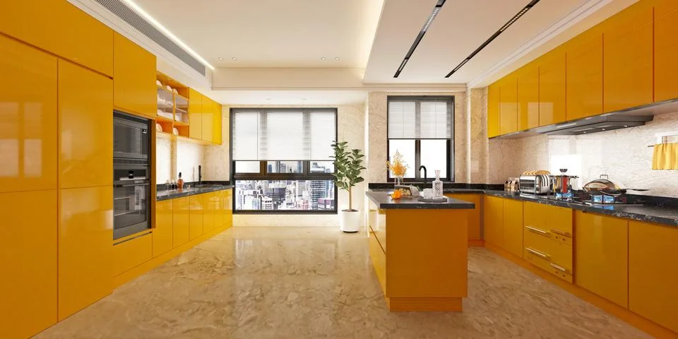 3d Render of Home Kitchen Stock Illustration