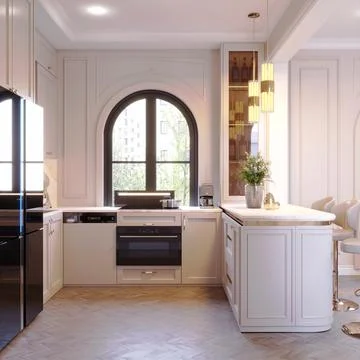 3d Render of Home Kitchen Stock Illustration