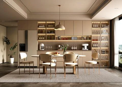 3d Render of Home Kitchen Stock Illustration