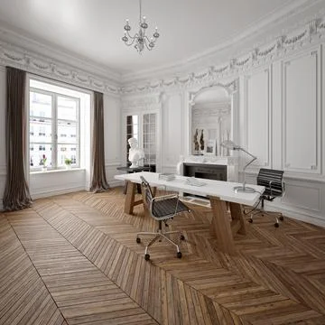 3d render home office working room Stock Illustration