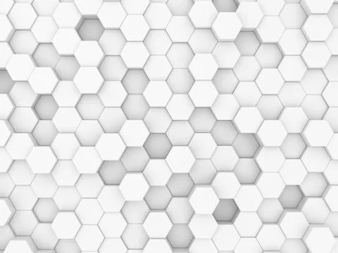 3d render of honeycomb white background abstract wall decorative in the bath  Stock Illustration