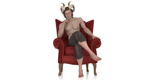 3D Render :  horror Male Devil creature character for halloween Stock Illustration