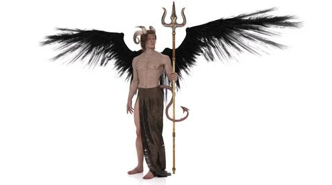 3D Render :  horror Male Devil creature character for halloween Stock Illustration